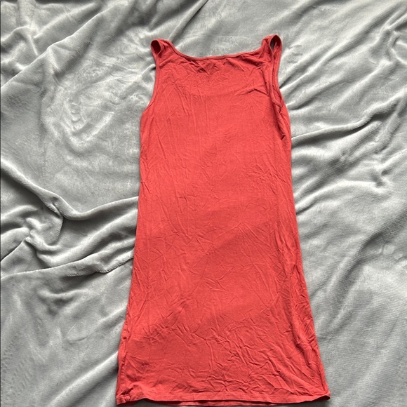 Le Chateau Vibrant Coral Sleeveless Mini Dress - Picture 3 of 3